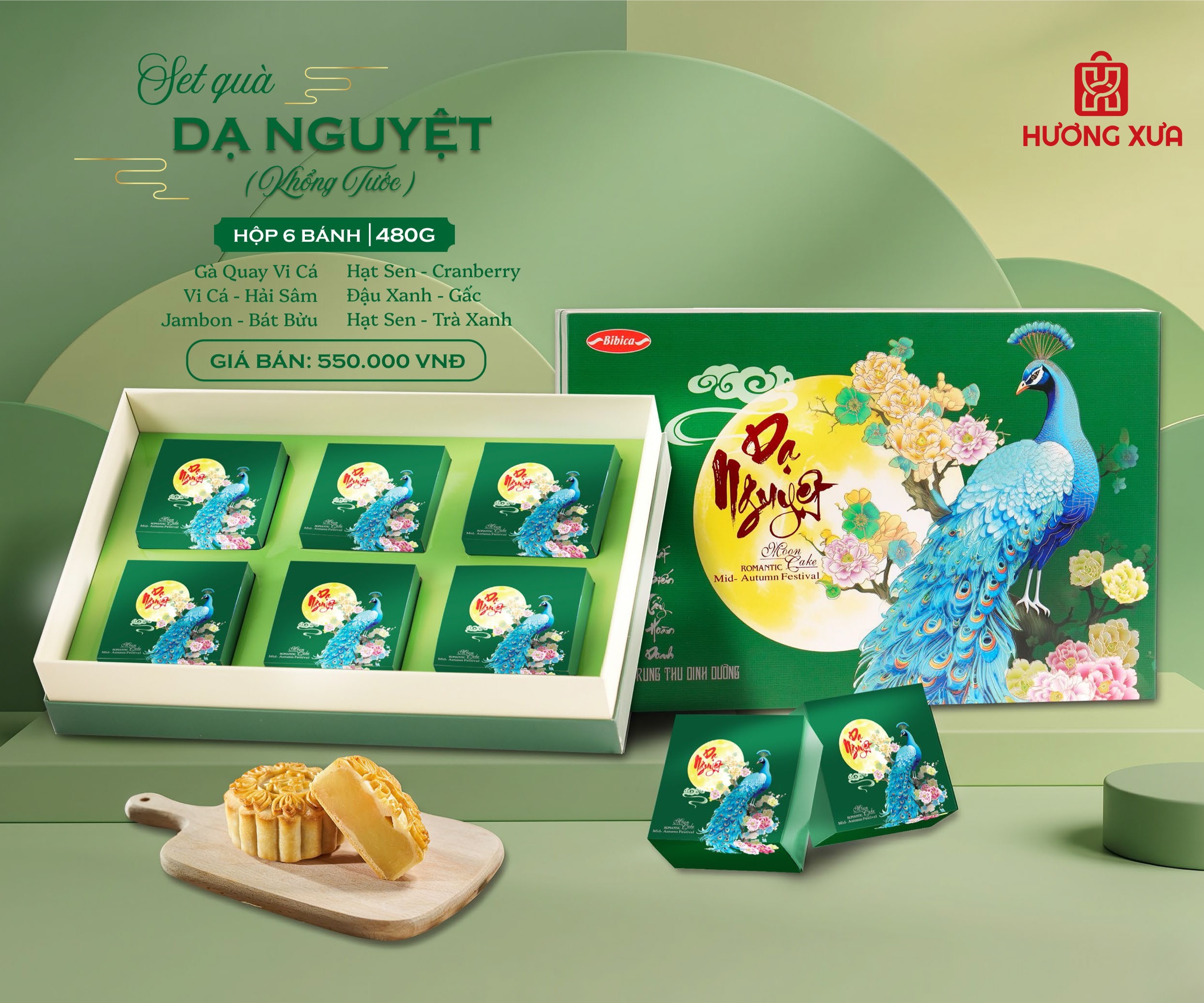 Bánh Trung Thu Bibica Trung Thu 2026 - Dạ Nguyệt Khổng Tước