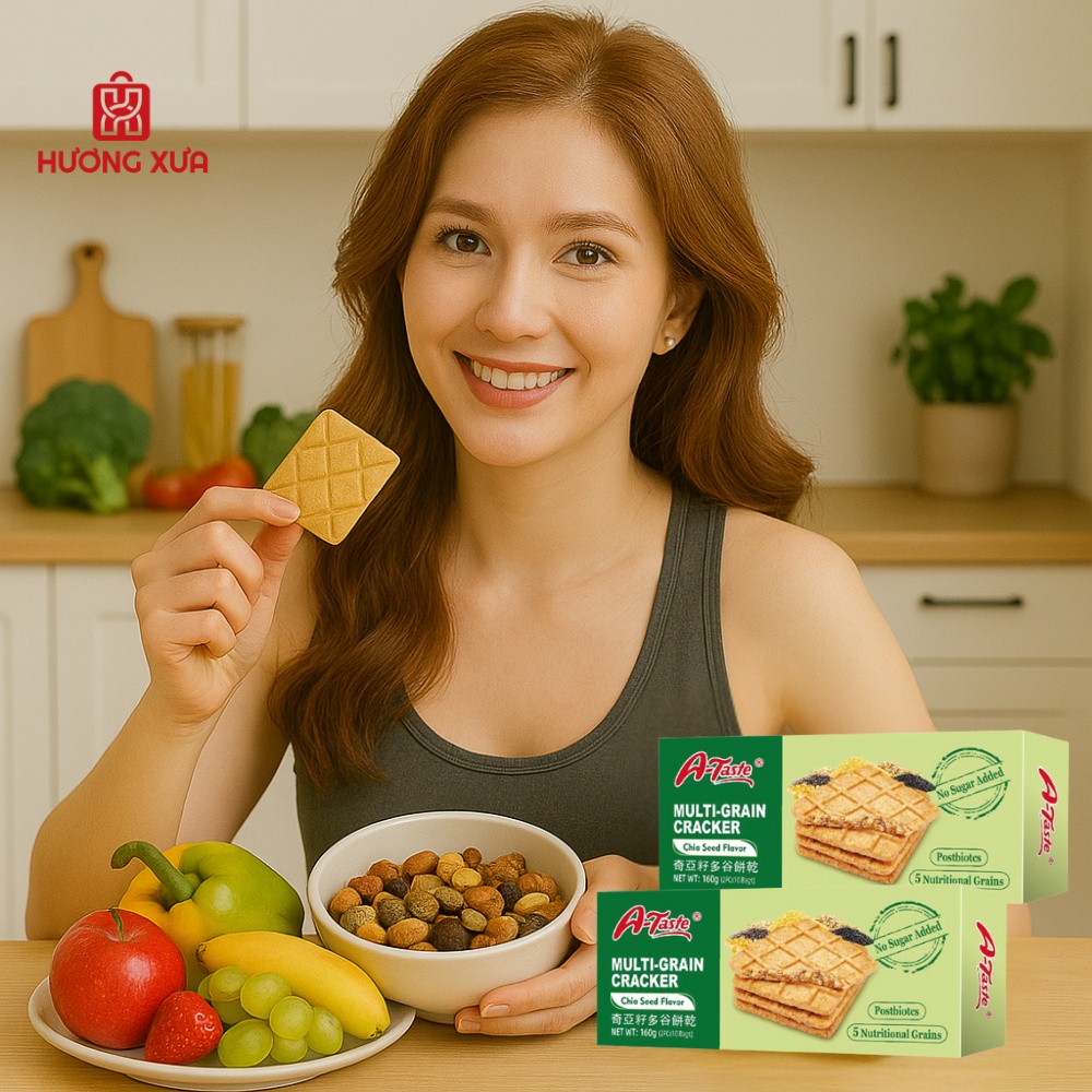 Bánh ngũ cốc A-Taste vị hạt chia Thêm một chút "thời thượng" cho bữa phụ của bạn!