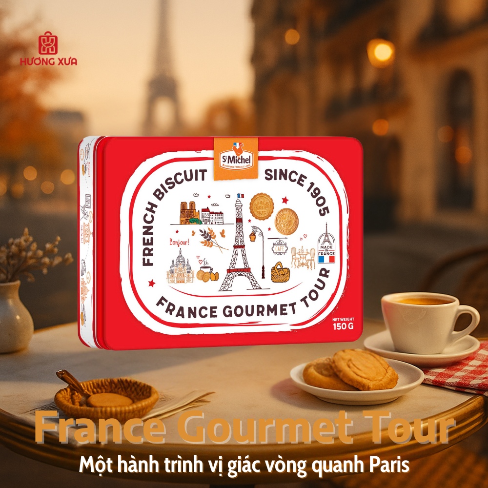 Bánh quy bơ St Michel France Gourmet Tour 150g – Hộp quà du ngoạn nước Pháp