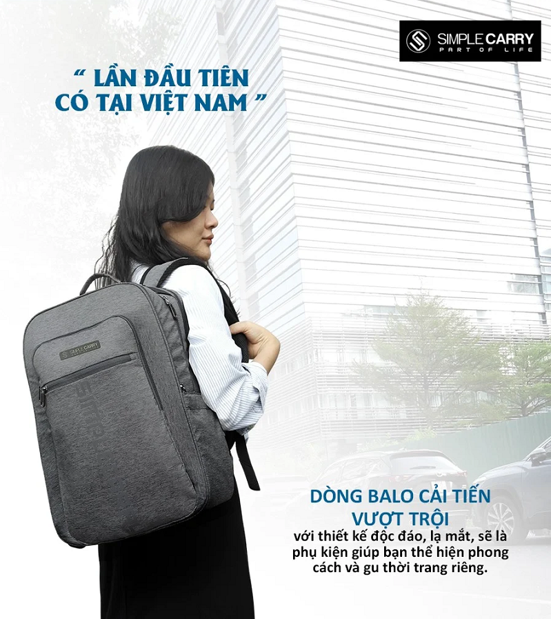 Balo laptop 2 tầng SimpleCarry MK62