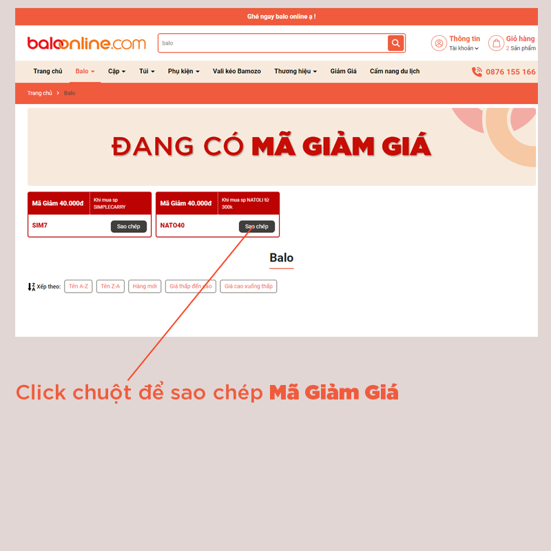 Hướng dẫn áp mã giảm giá