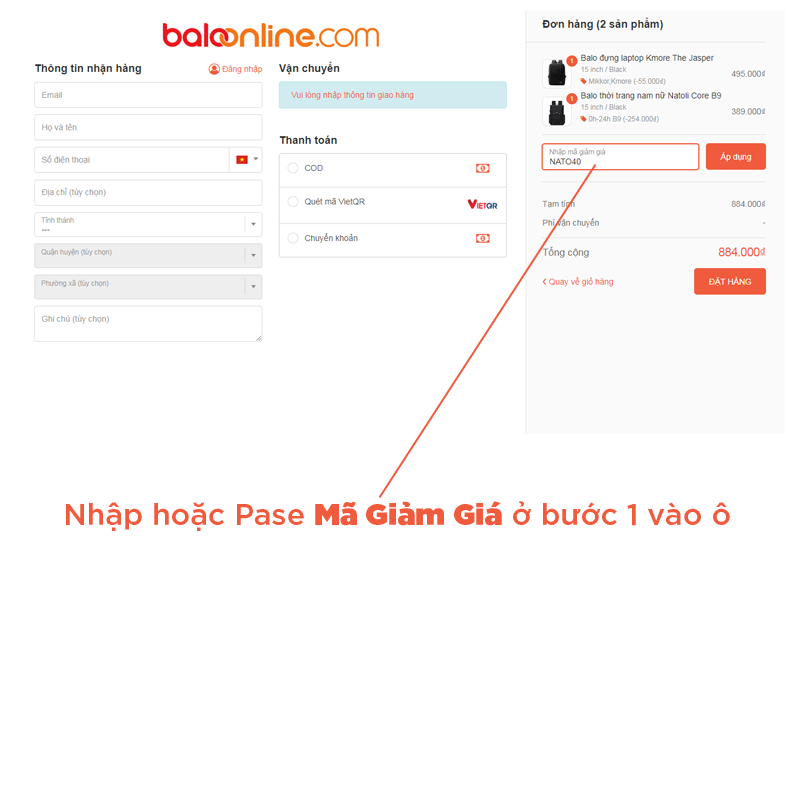 Hướng dẫn áp mã giảm giá3