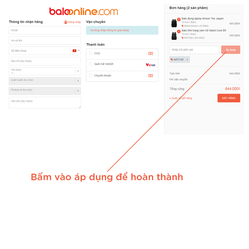 Hướng dẫn áp mã giảm giá4