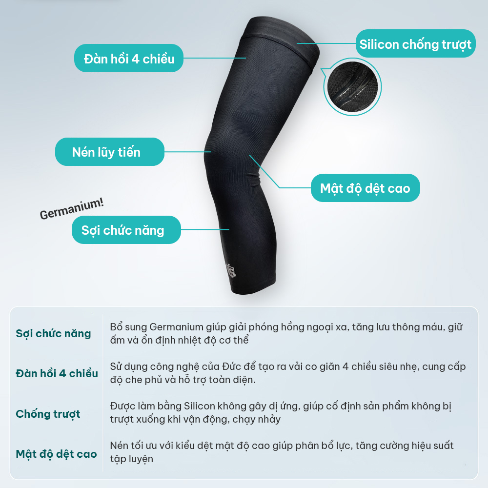 Ống chân dài cung cấp lực nén 10-25mmHg Vital Salveo CJ-6105