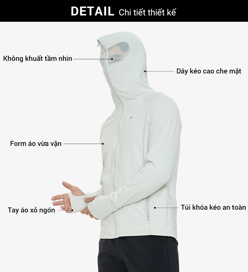 Áo khoác chống nắng nam UV100 Apex-Wicking AA23102