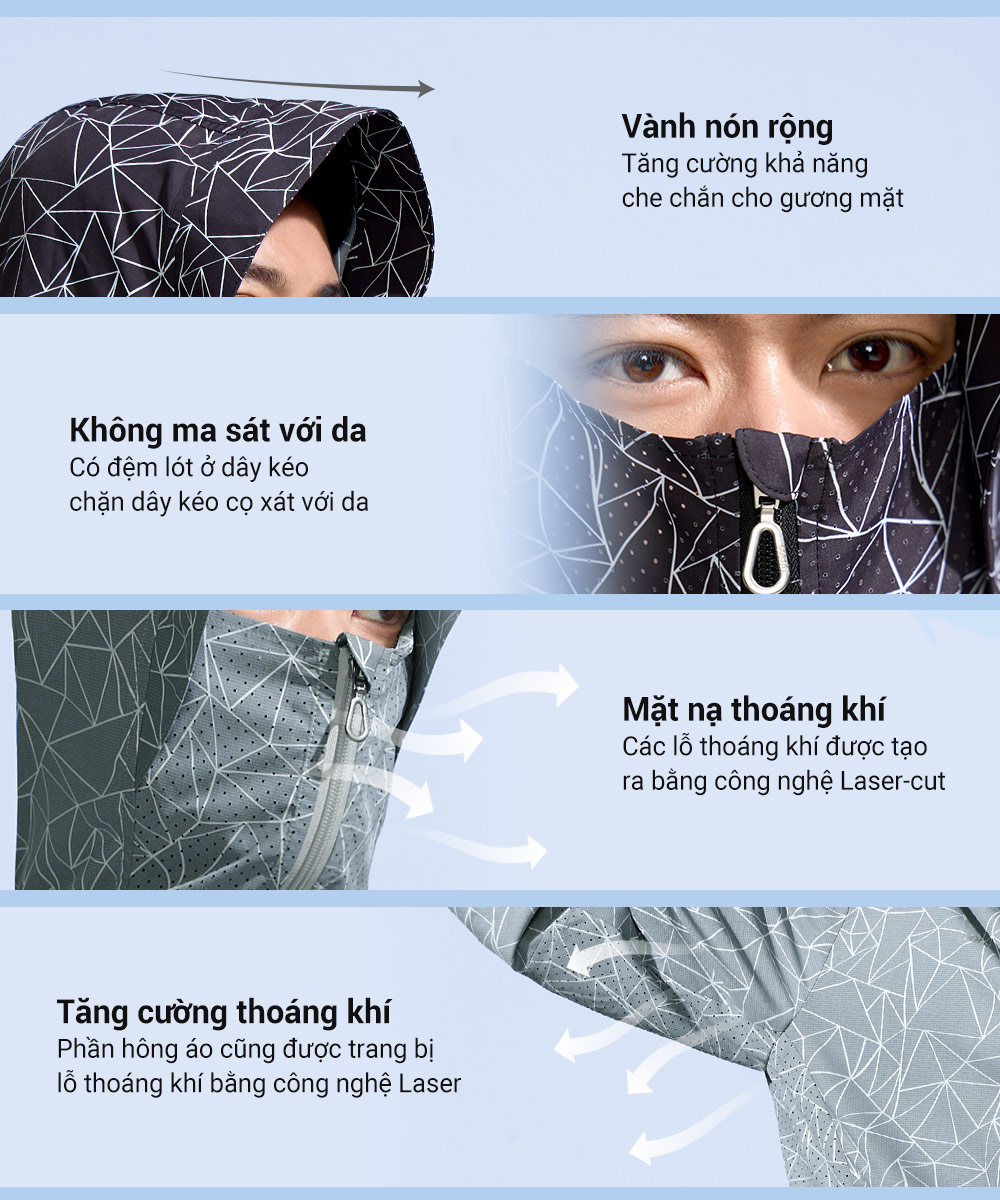 Áo khoác chống nắng họa tiết nam UV100 Suptex-Cool AA24118