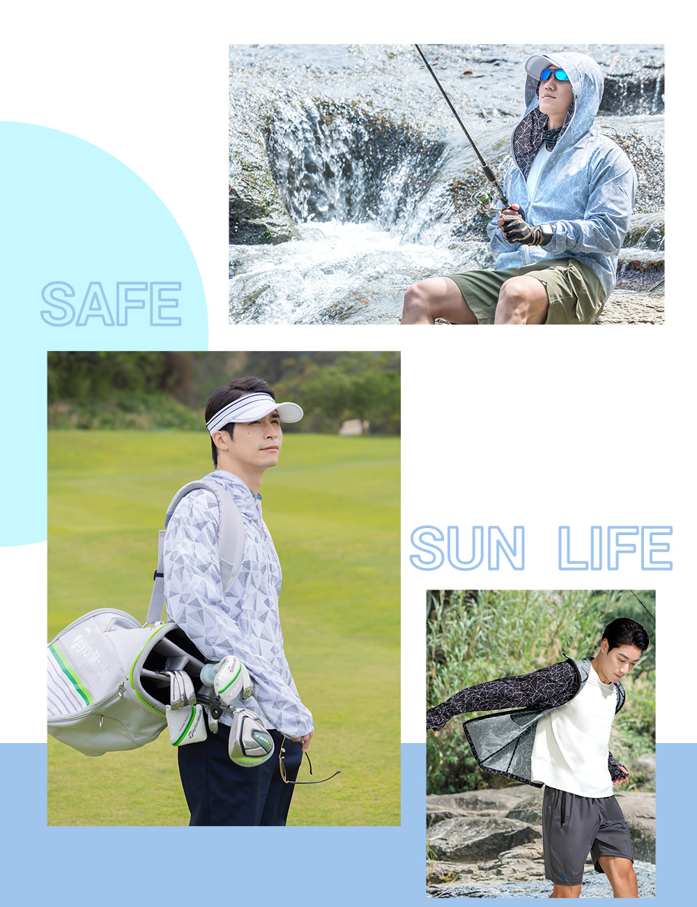 Áo khoác chống nắng họa tiết nam UV100 Suptex-Cool AA24118