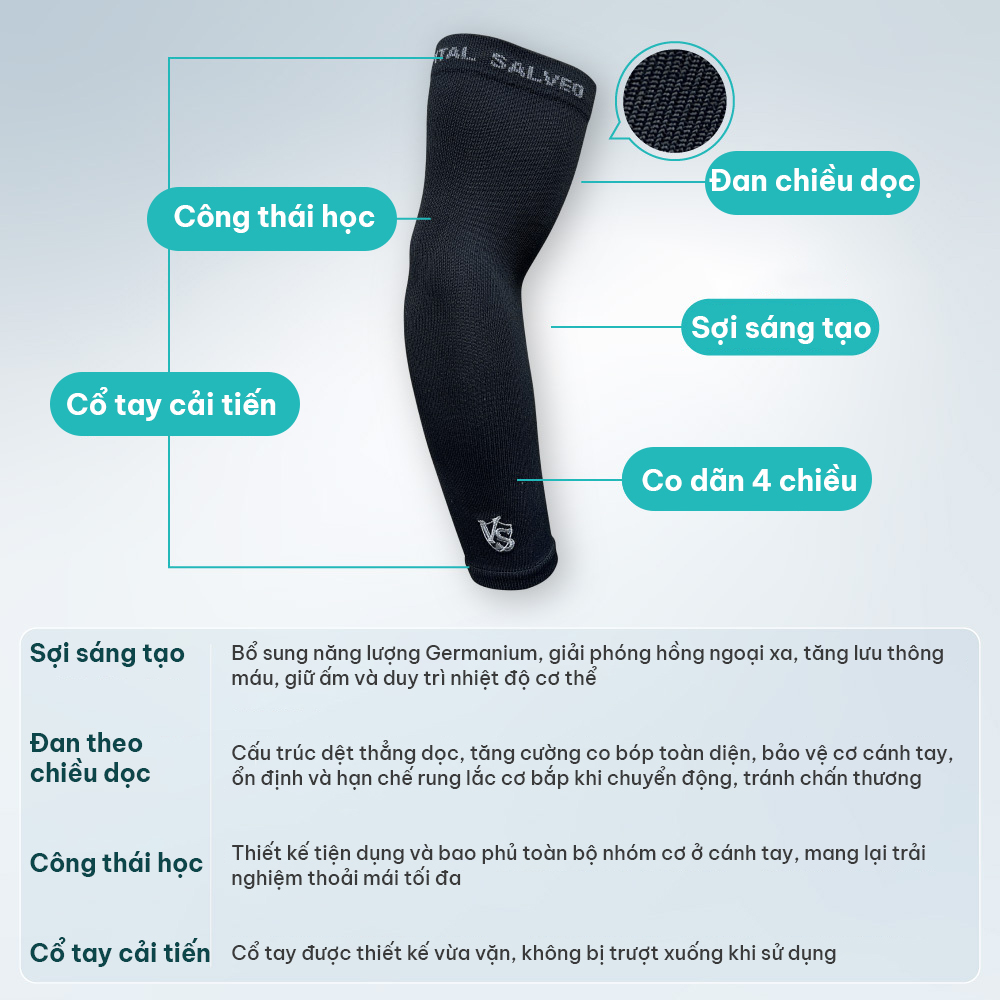 Bó bắp tay bảo vệ và hỗ trợ vận động Vital Salveo CJ-4216 (1 chiếc & 2 chiếc)