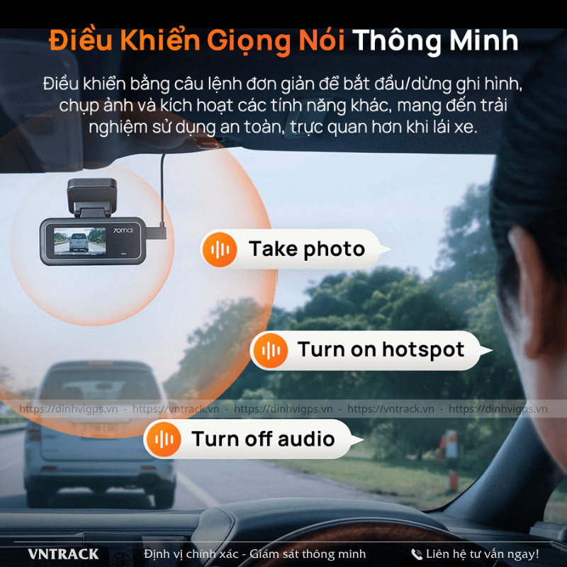 Camera hành trình 70mai A410 Neo điều khiển bằng giọng nói tiếng Anh và tiếng Quan thoại