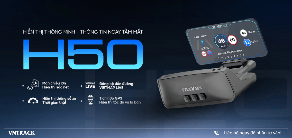 Màn Hình HUD Hiển Thị Thông Tin Vietmap H50 thết hệ mới