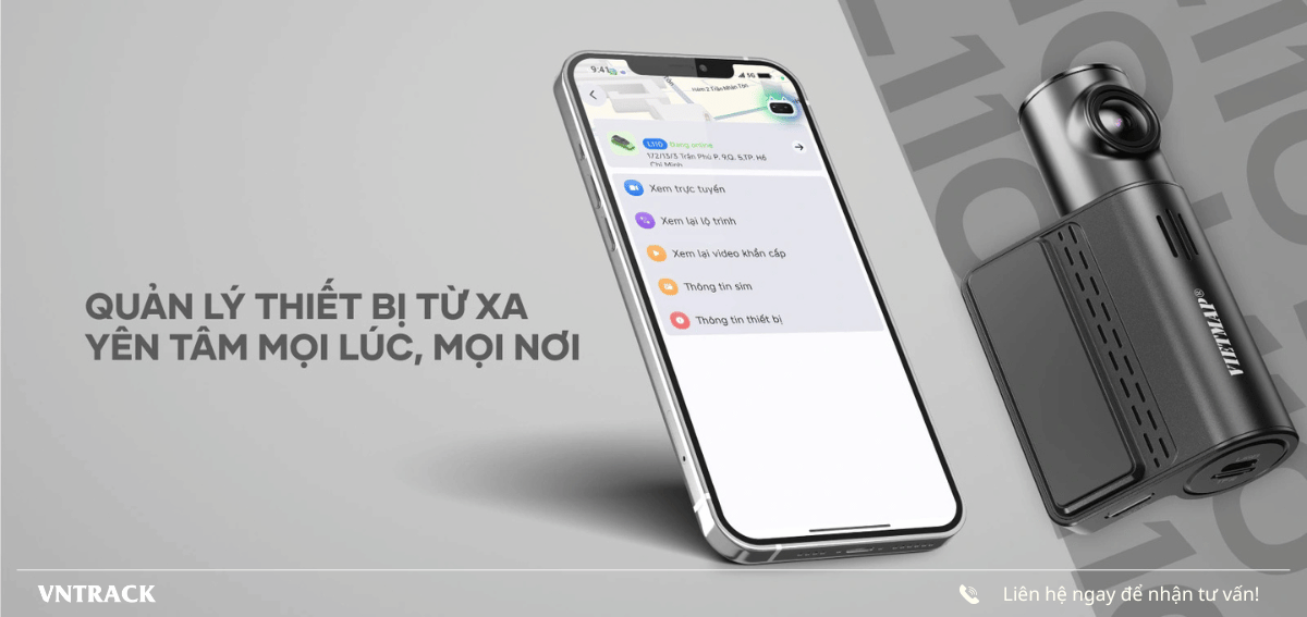 Tích hợp kết nối 4G, khi liên kết VIETMAP L110 với ứng dụng VIETMAP LIVE trên điện thoại cho phép bạn Quản lý thiết bị từ xa một cách toàn diện.