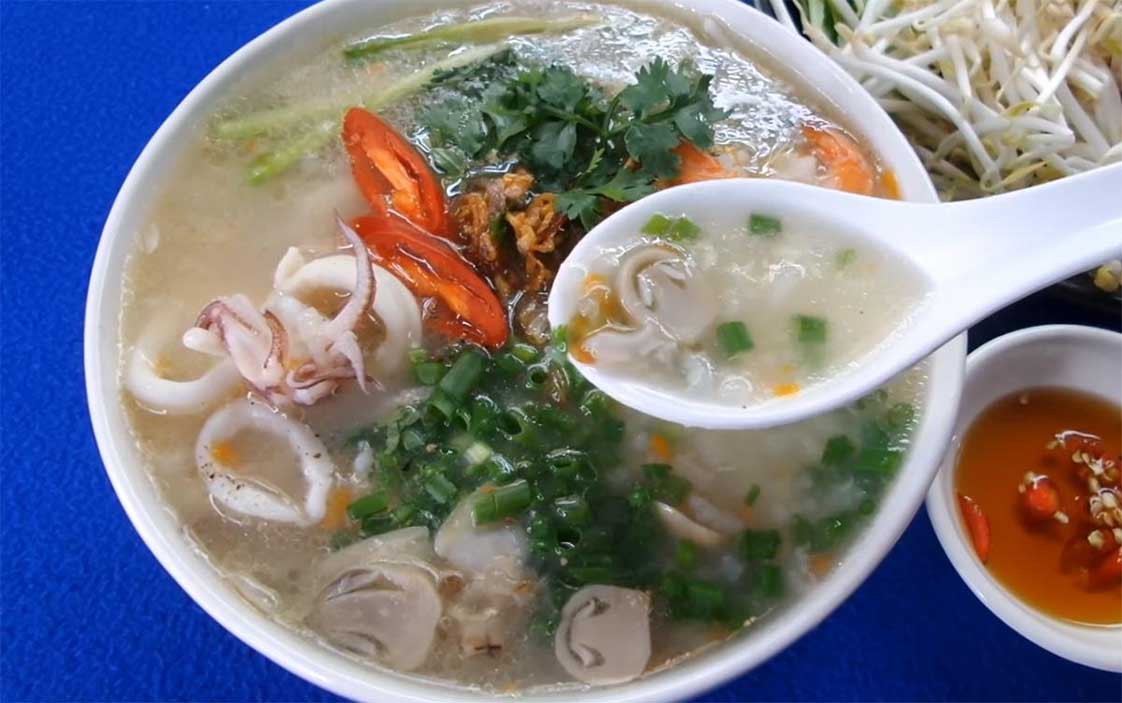 cháo mực ống thơm ngon