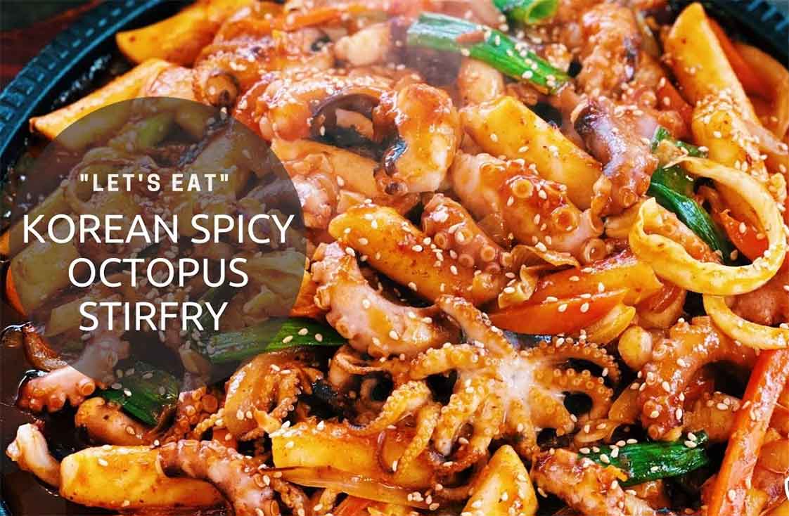 mực, bạch tuộc xào sa tế cay rất thơm ngon