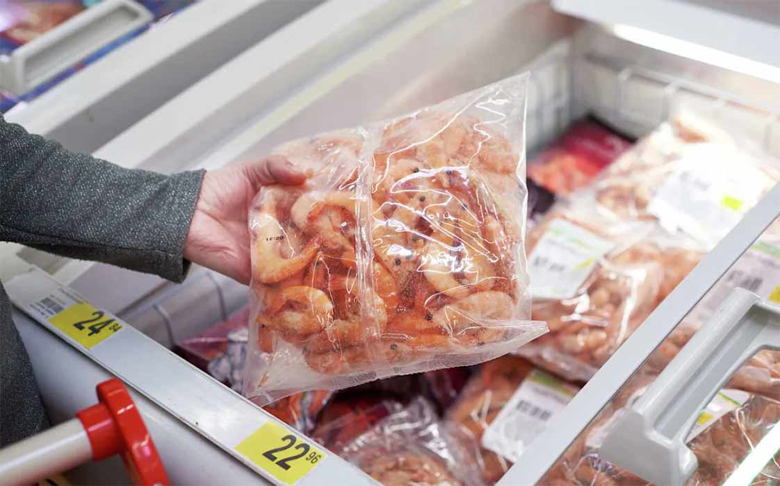 xem thông tin trên sản phẩm hải sản đông lạnh