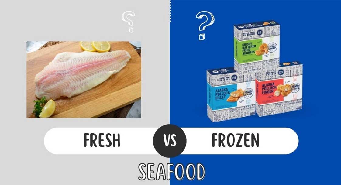 hải sản tươi sống và hải sản đông lạnh