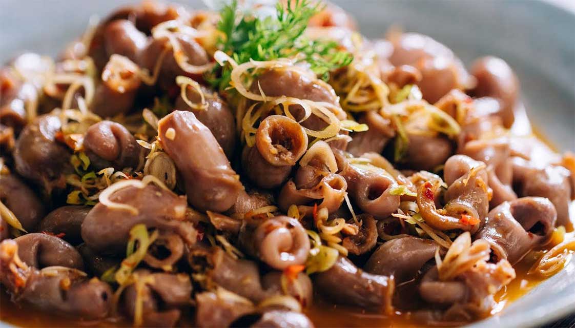 món bao tử cá ba sa xào sa tế thơm ngon từ nguyên liệu bao tử cá ba sa giá sỉ 24hseafood