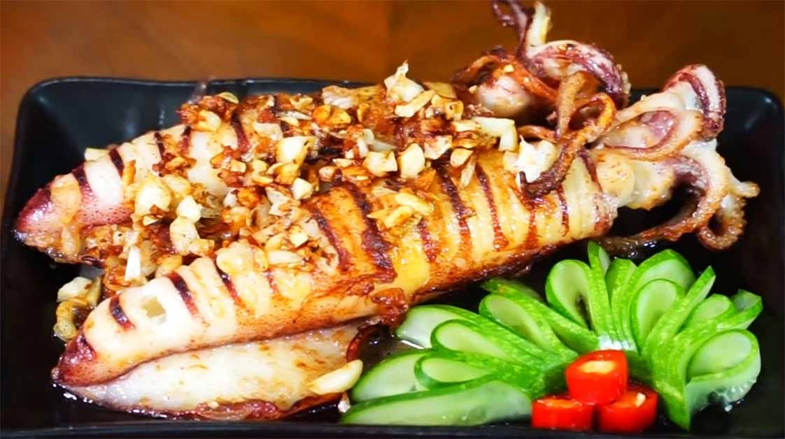 mực ống nướng