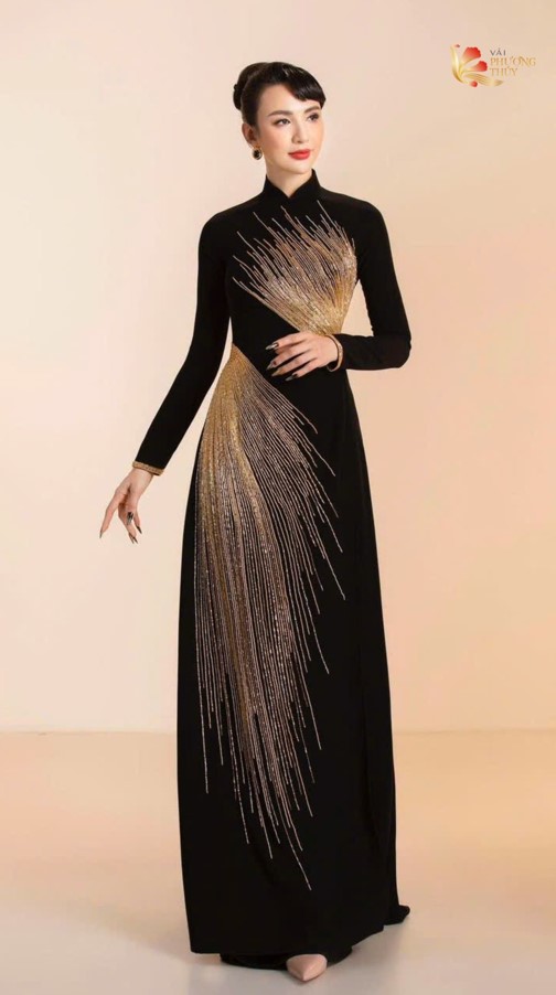 Mẫu áo dài trung niên vải nhung