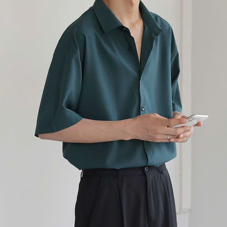 Áo sơ mi nam may bằng vải cotton lạnh Phượng Thúy