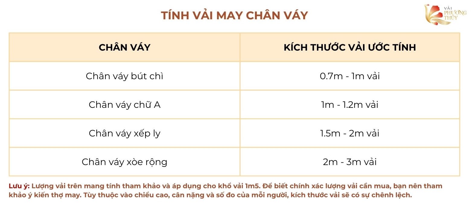 May chân váy hết bao nhiêu vải | Cách tính vải may chân váy chuẩn
