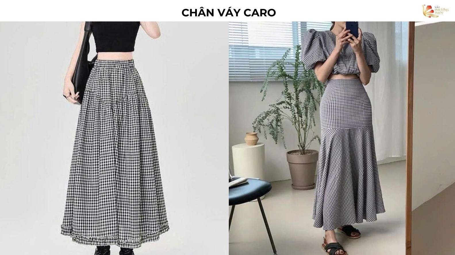 Chân váy caro nữ thanh lịch