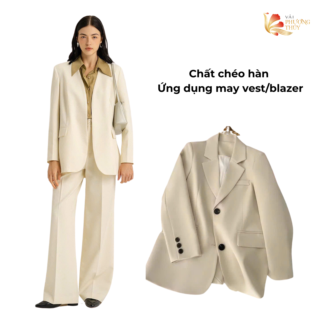 Chất chéo hàn may vest và blazer