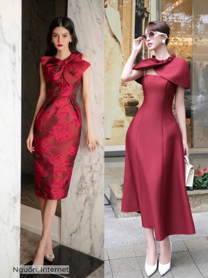 Đầm dự tiệc vải tafta đẹp sang trọng