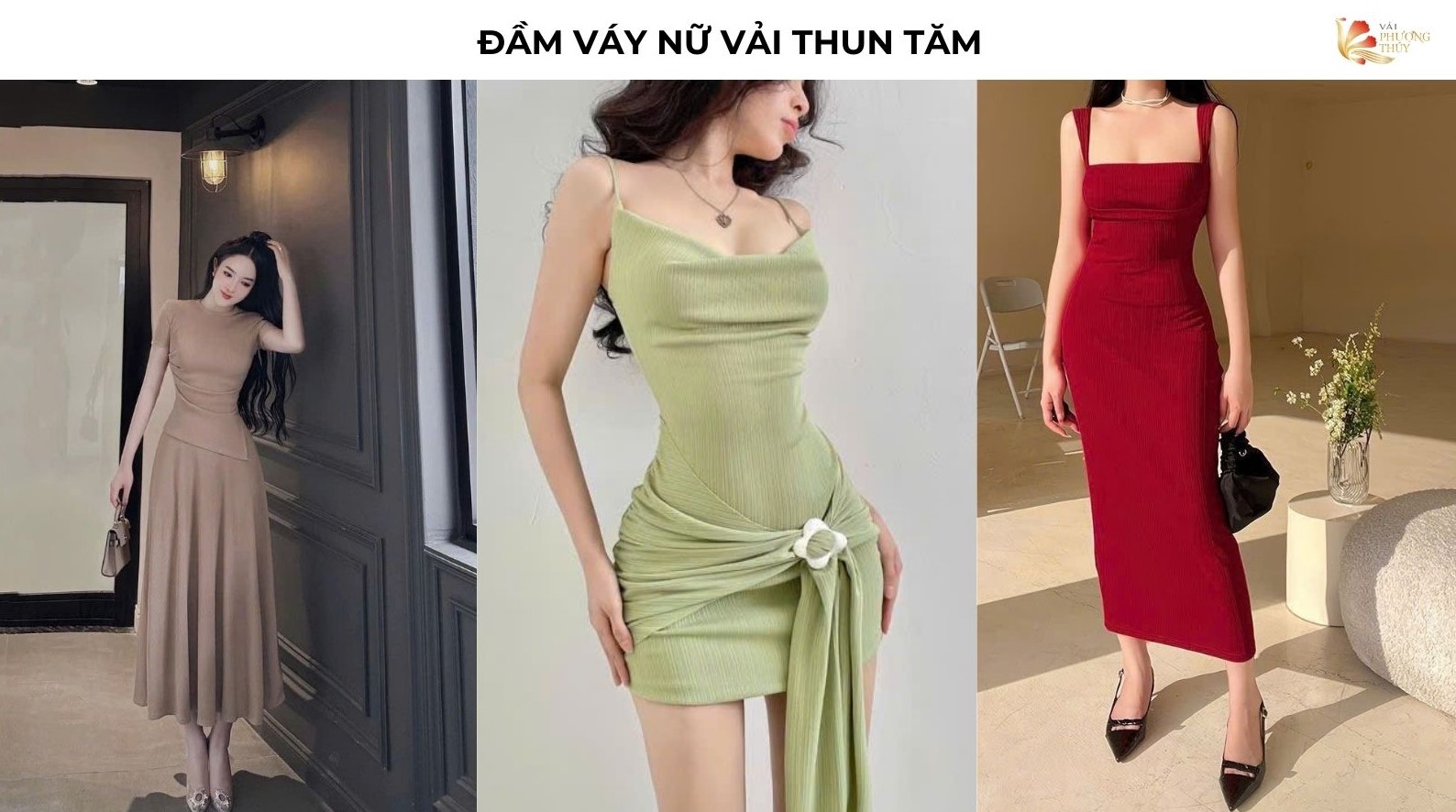 Đầm váy nữ vải thun tăm đẹp dễ mặc