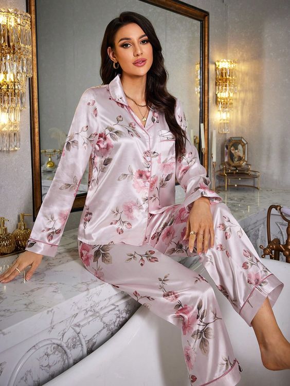 pijama lụa mặc nhà cho nữ