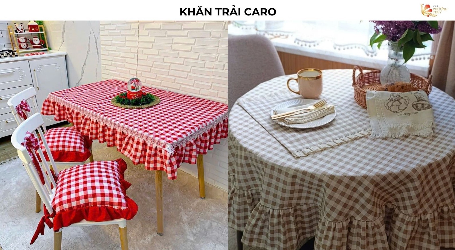 Khăn trải bàn caro
