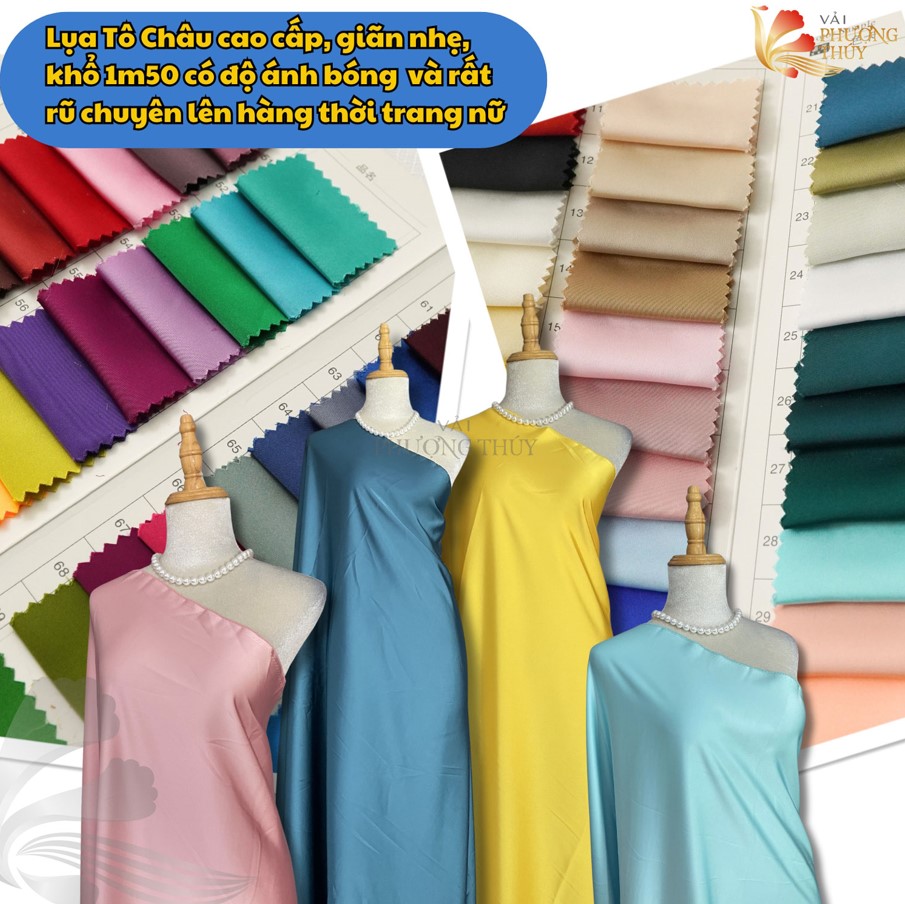 Lụa Tô Châu Mã Não Phượng Thúy - vải áo dài trơn dày đẹp