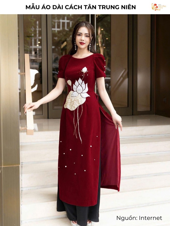 Mẫu áo dài cách tân trung niên