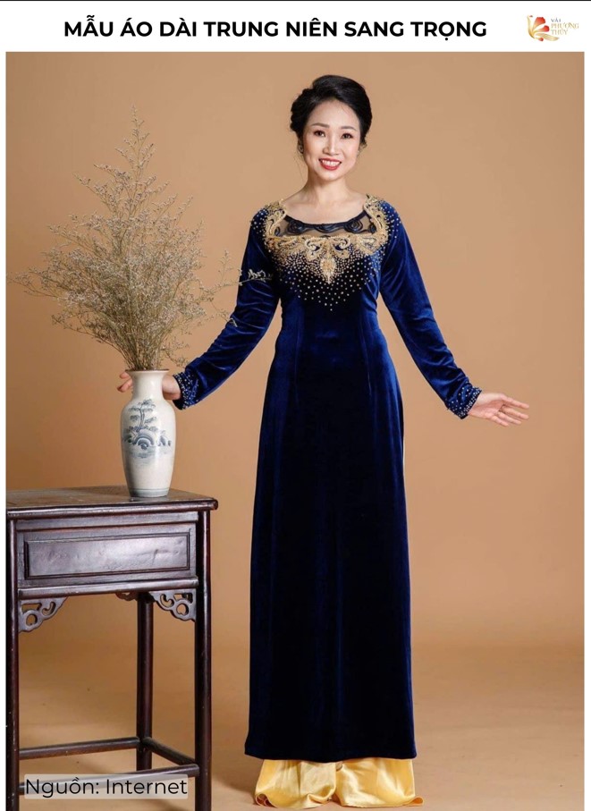 Mẫu áo dài trung niên sang trọng