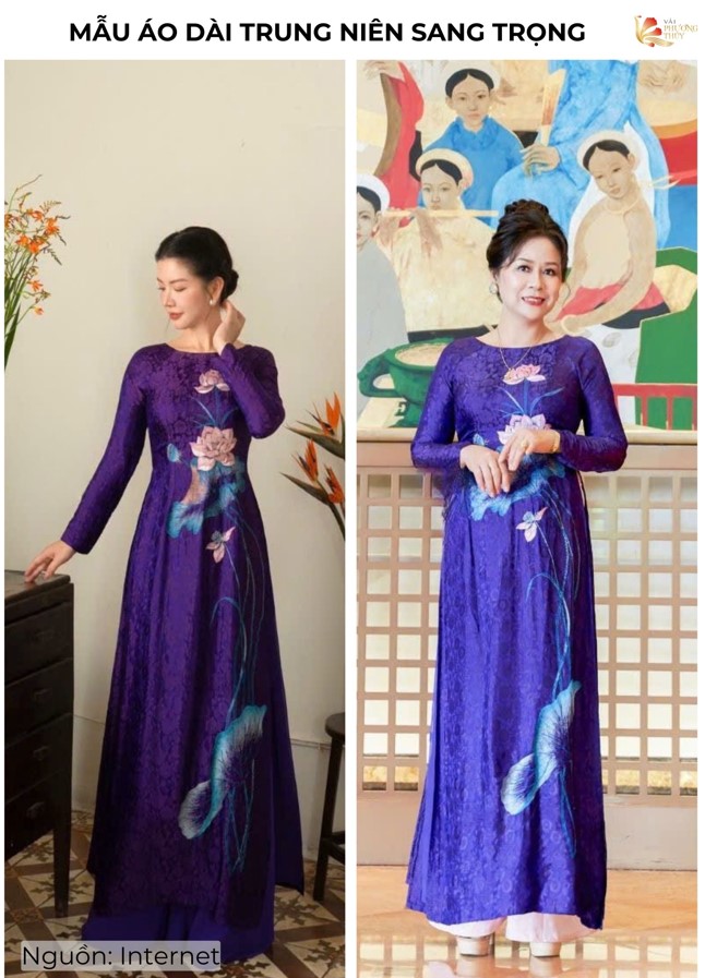 Mẫu áo dài trung niên sang trọng