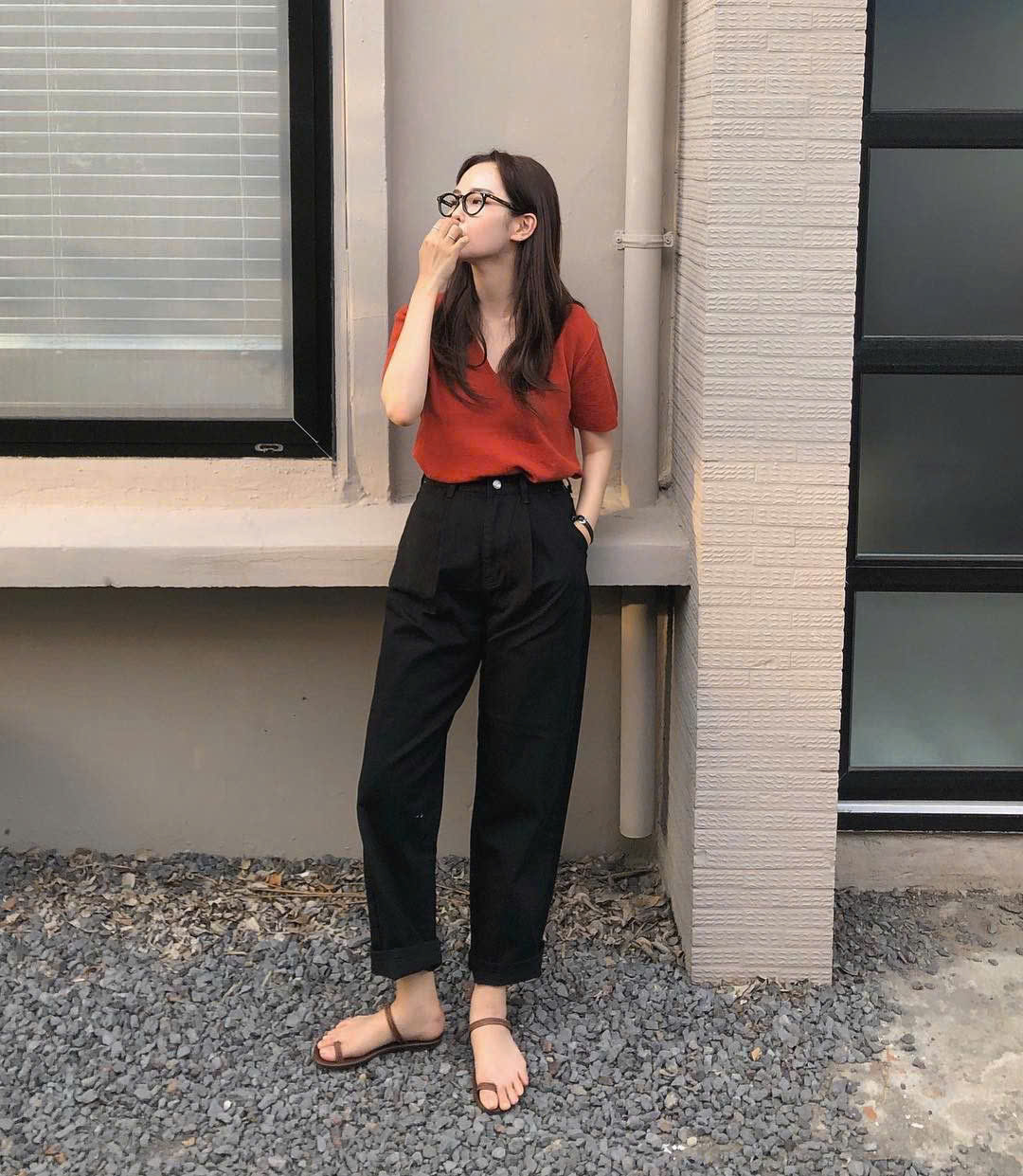 Mẫu quần baggy vải nữ