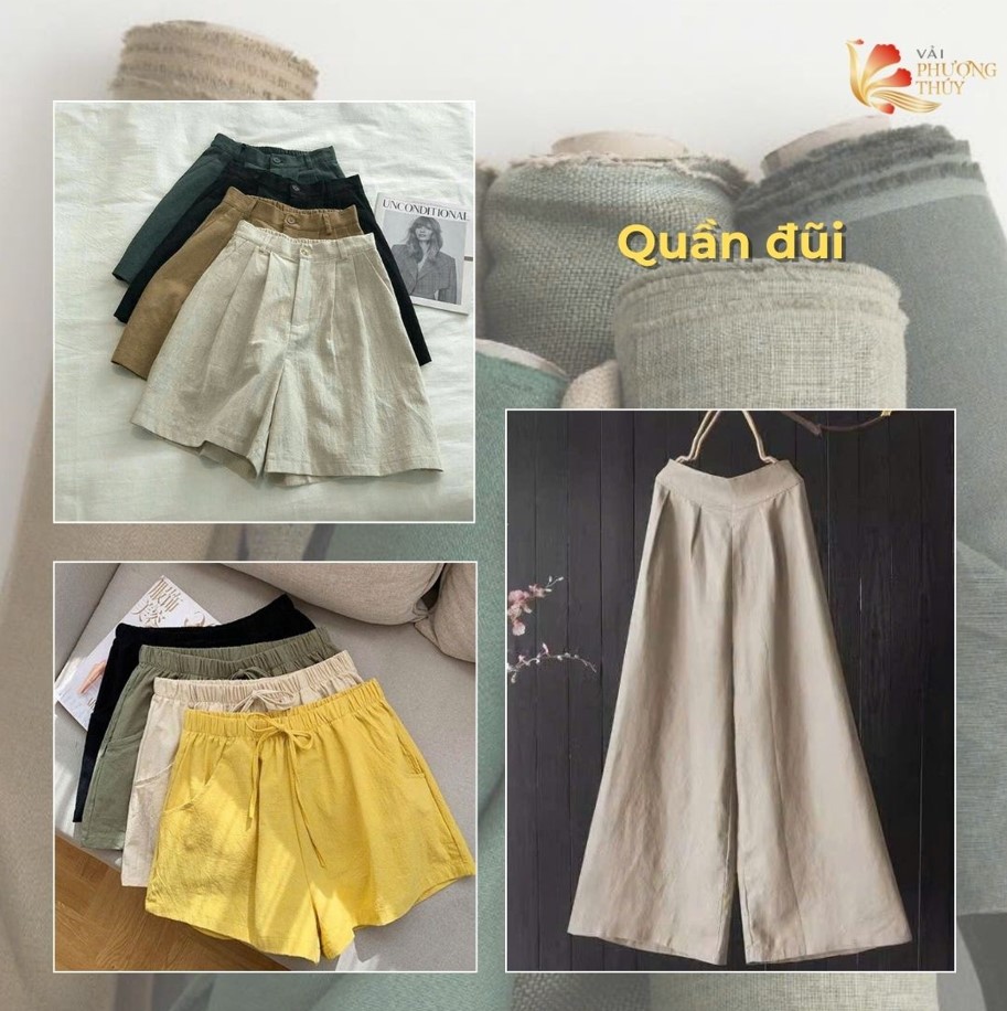 Ứng dụng may quần đùi của vải đũi