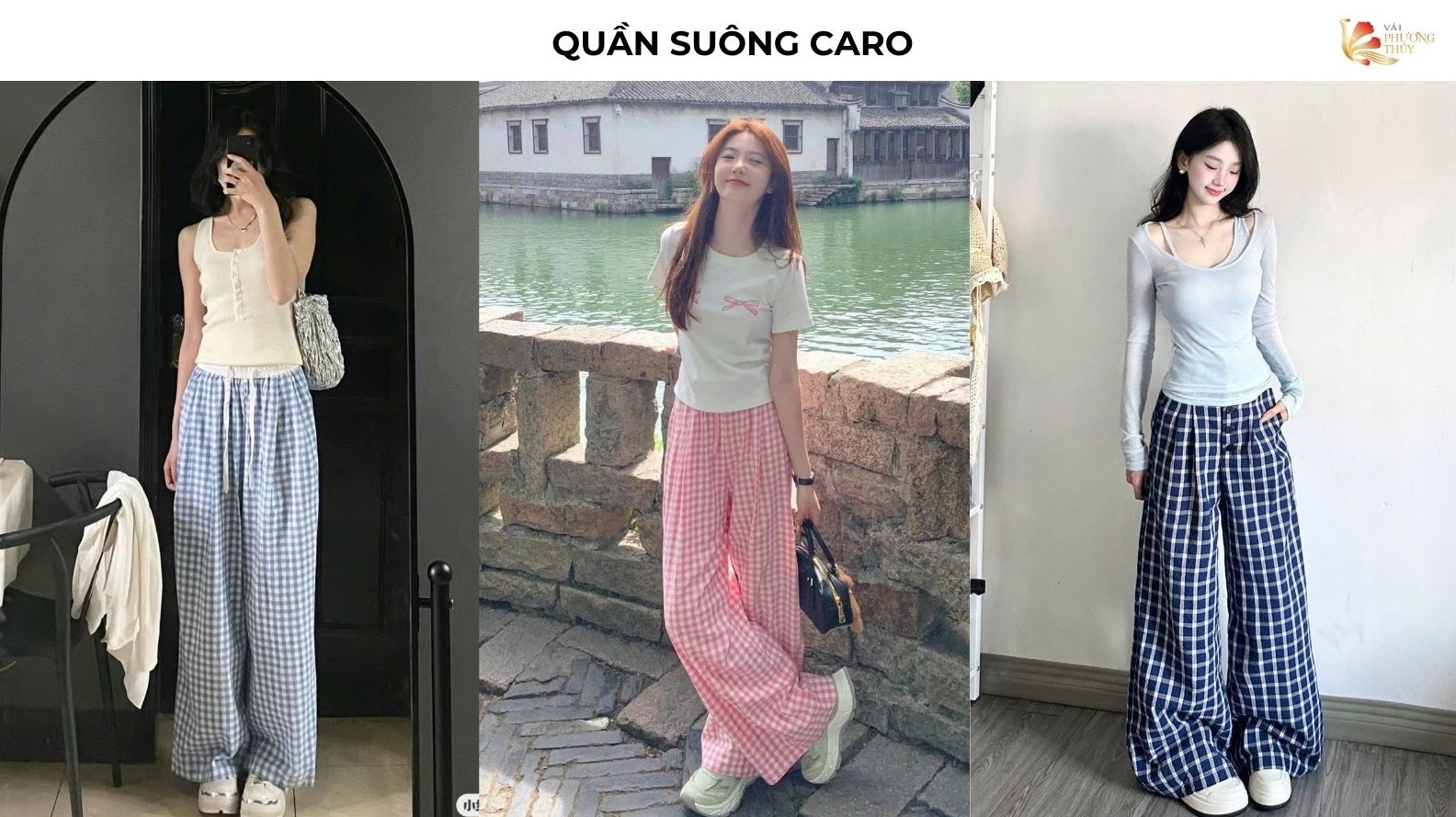 Quần suông caro nữ trẻ trung năng động