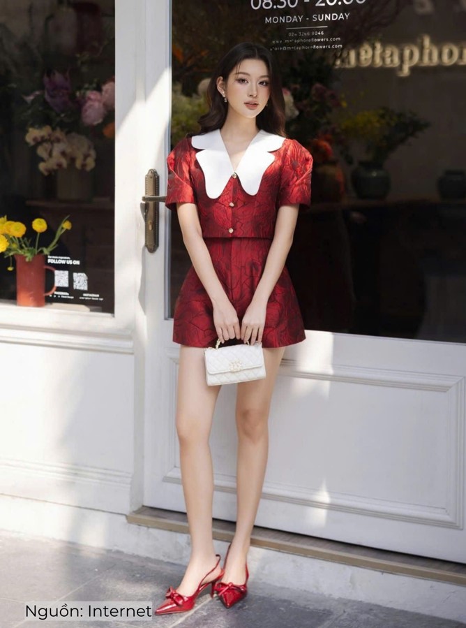 Set bộ Set bộ tafta hoa áo kiểu quần đùi nữ