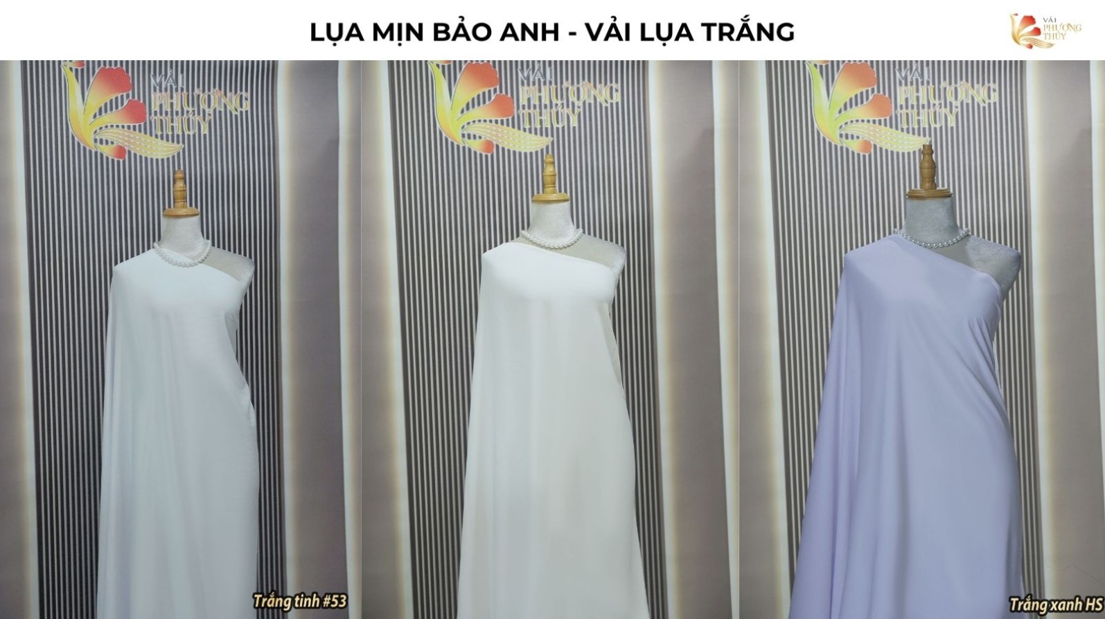 Vải lụa Bảo Anh trắng