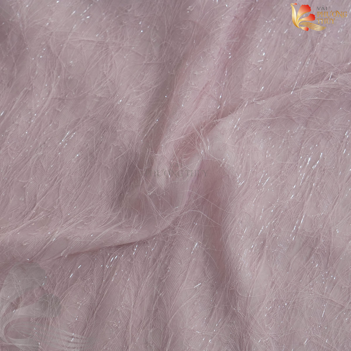 Hình ảnh cận chất Vải voan lông vũ Phượng Thúy khổ 1m5