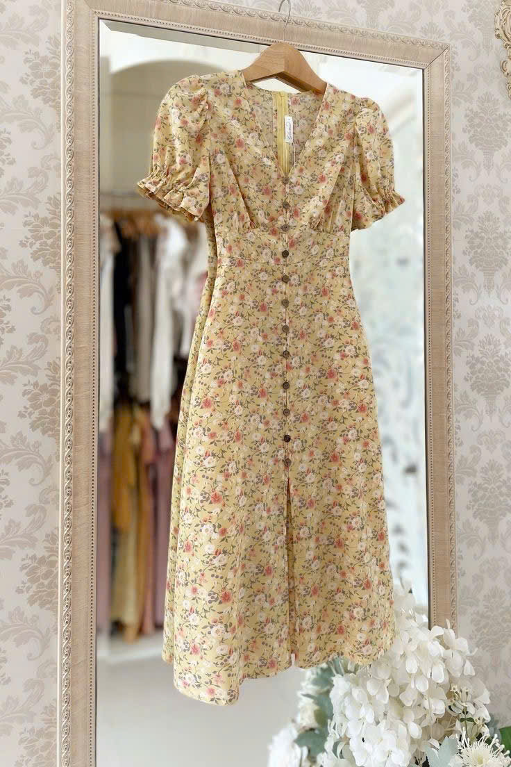Mẫu váy voan chiffon hoa nhí cho các cô nàng công sở