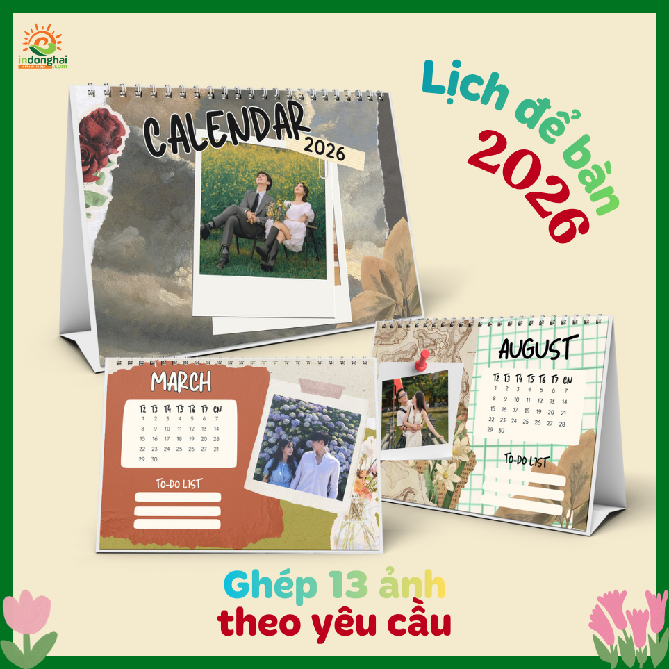 Lịch để bàn ghép ảnh theo yêu cầu