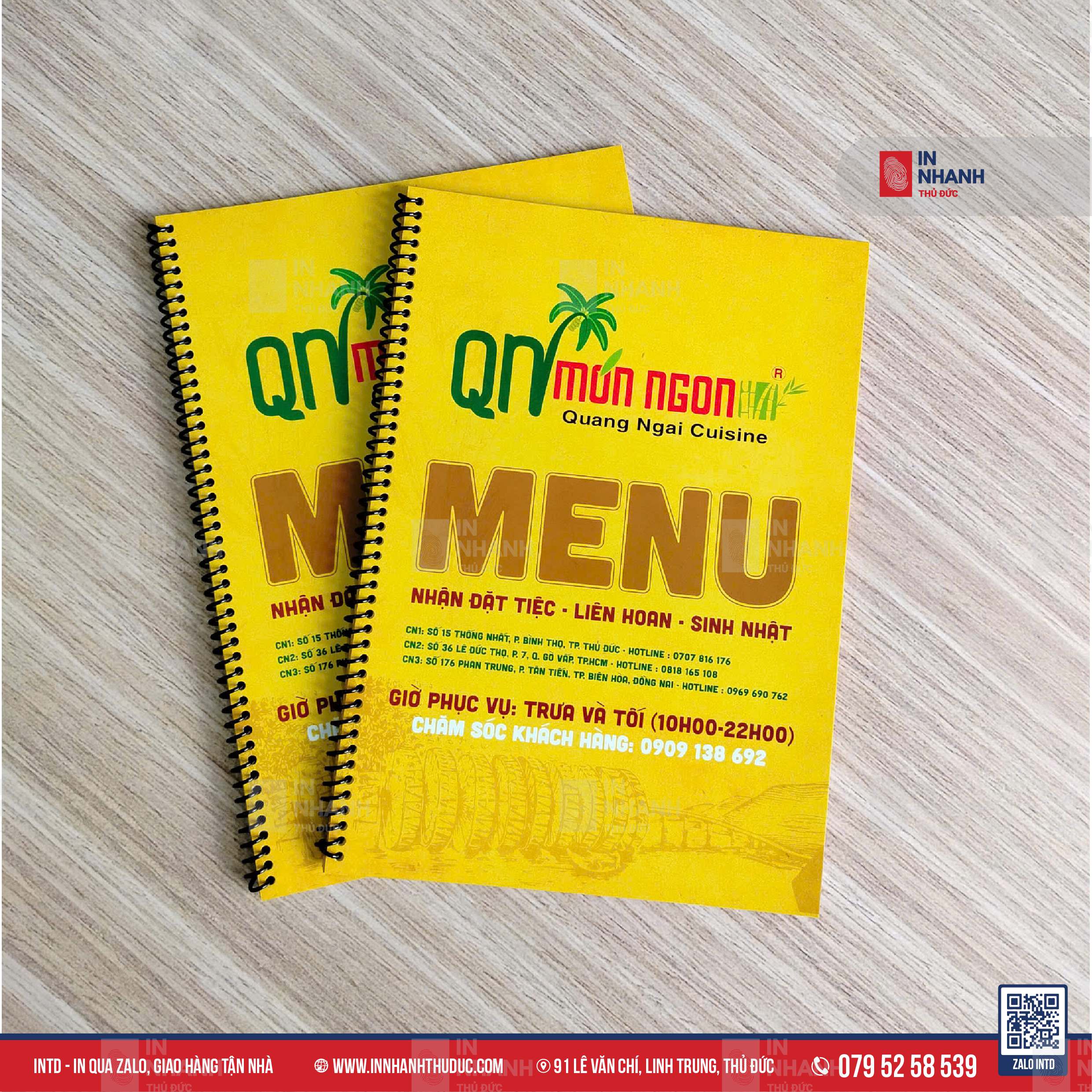 Menu đa dạng - In Nhanh thủ Đức