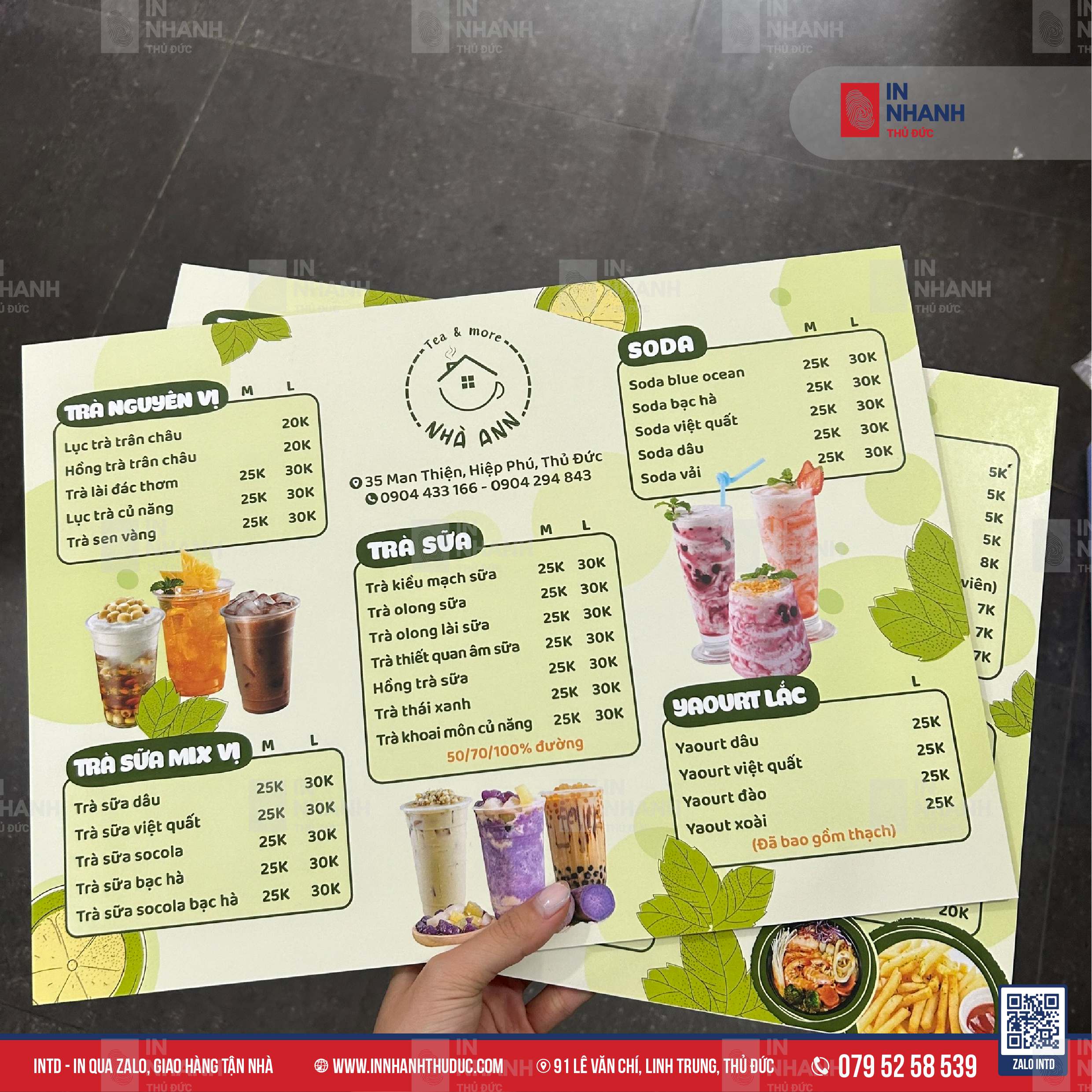 Menu đa dạng - In Nhanh thủ Đức