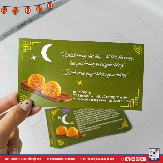 Thiệp Trung Thu tone xanh lá