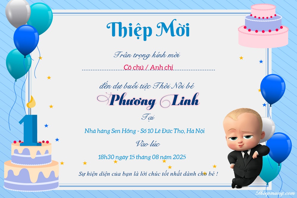 in thiệp thôi nôi - in nhanh thủ đức