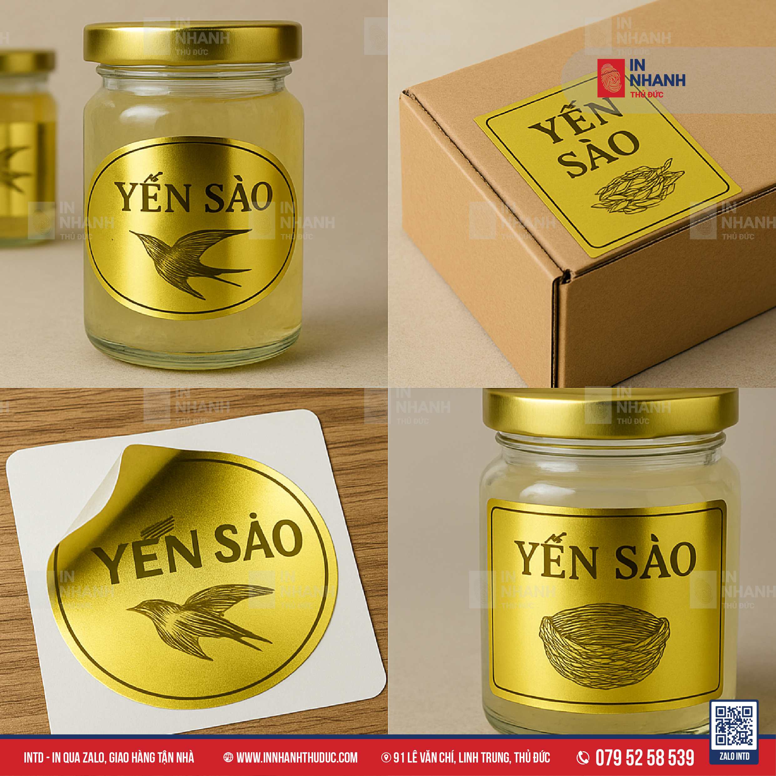 Bộ yến sào mạ vàng - in nhanh thủ đức