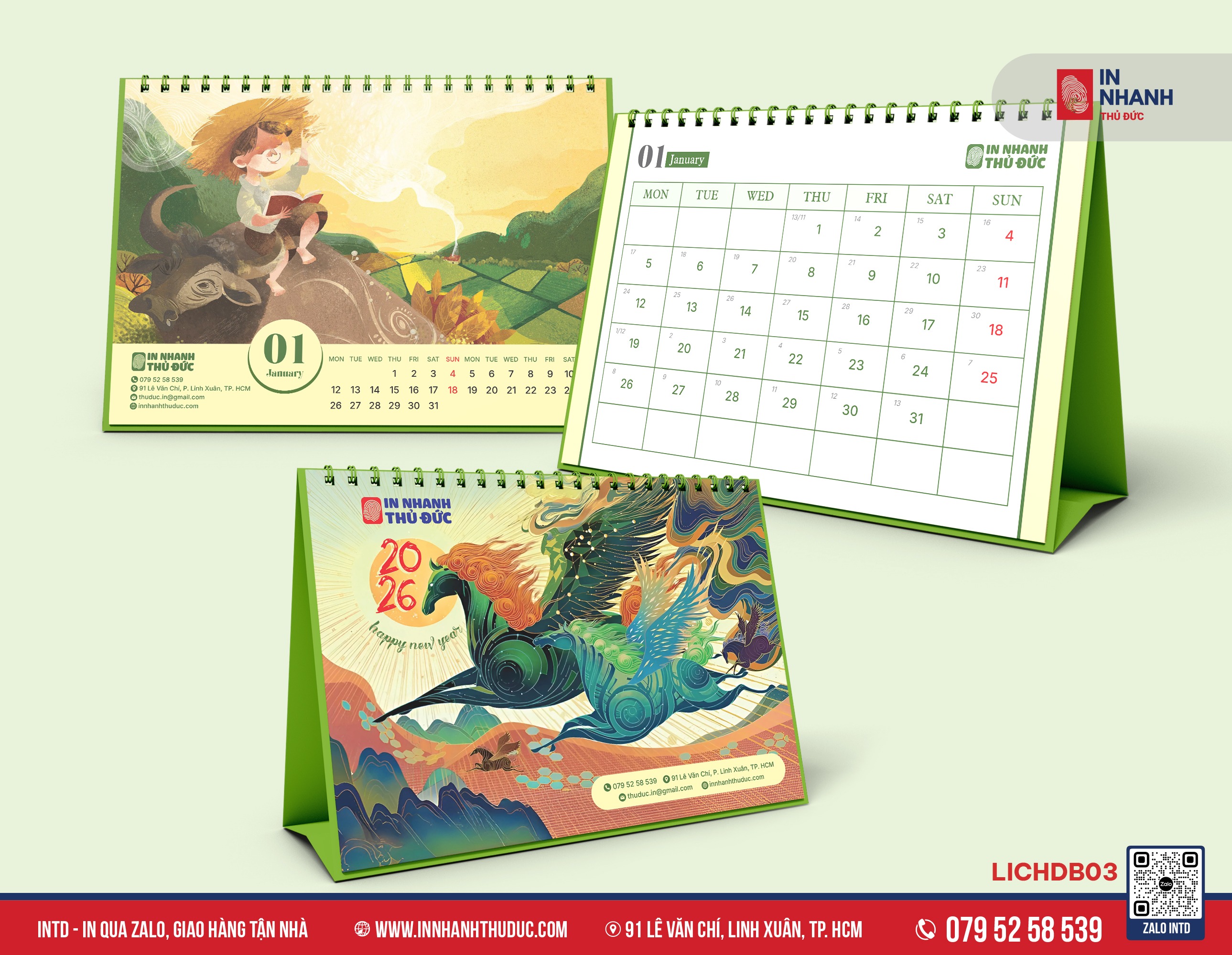 Mẫu lịch để bàn chữ A