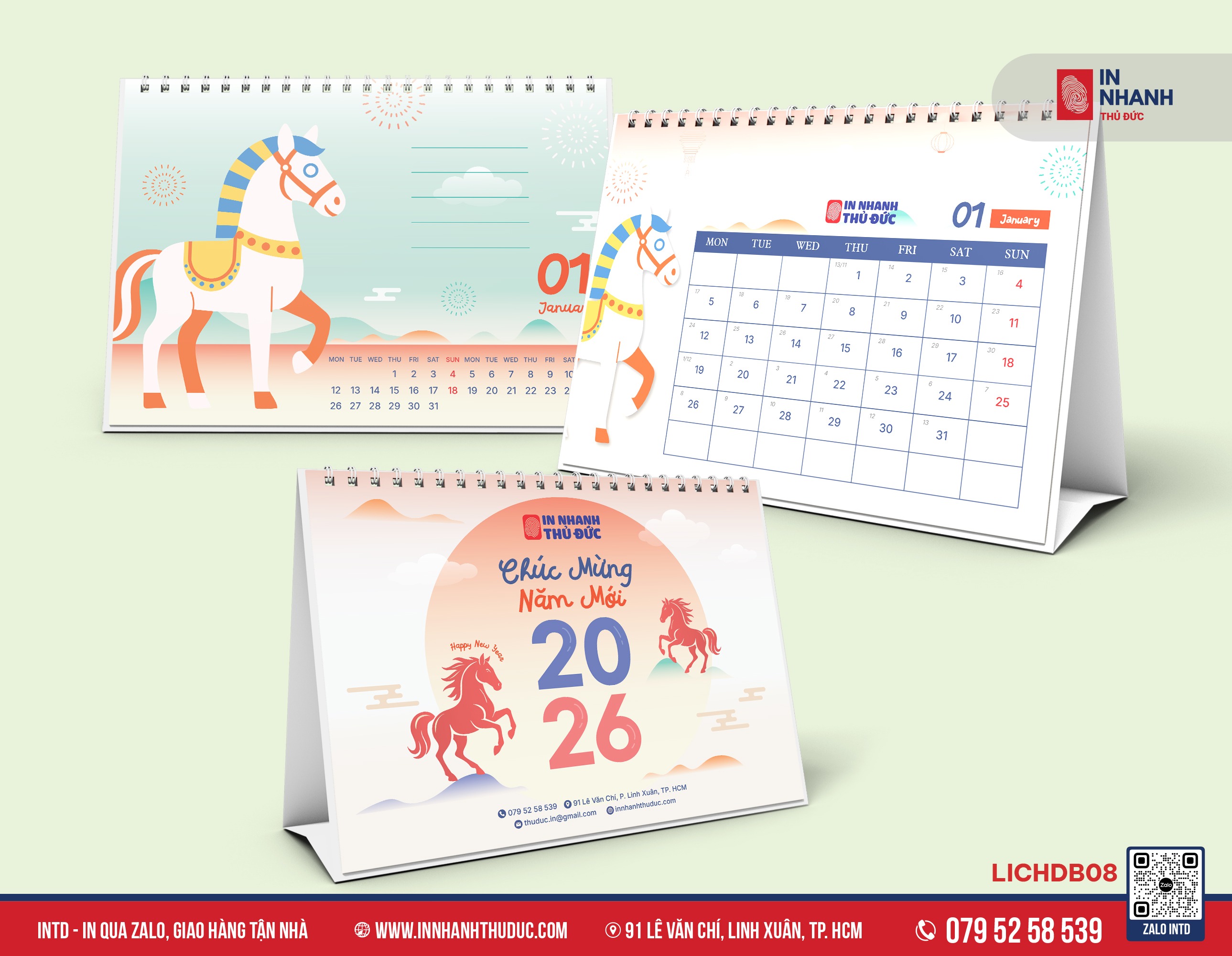 Mẫu lịch để bàn chữ A