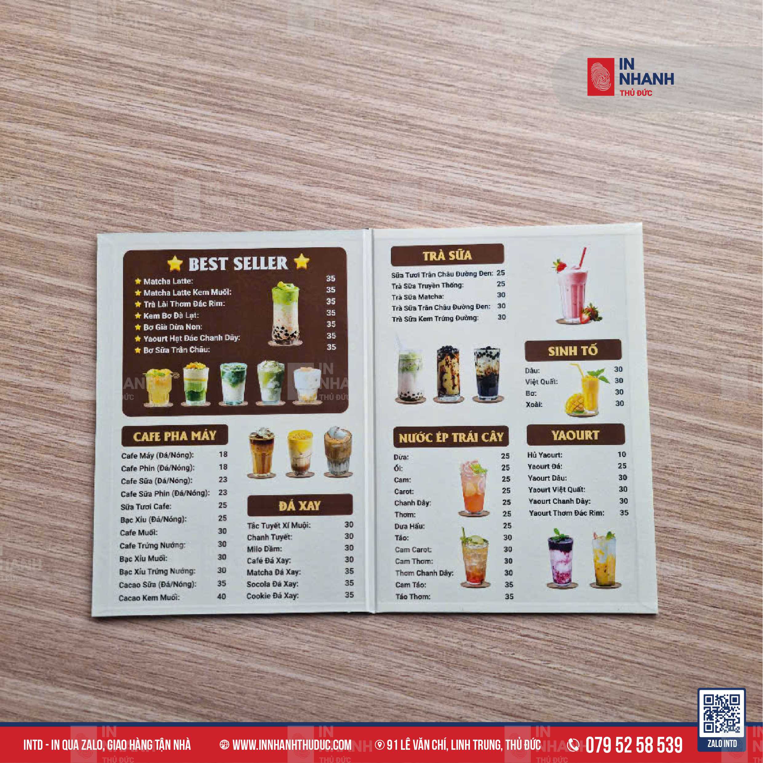 Menu Carton - In Nhanh Thủ Đức